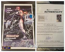 Peter Weller Signed Robocop Cast Signed 11x17 Bas