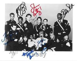 Police Academy Cast Signed 8x10 Photo David Graf, Bubba Smith, Steve Guttenberg