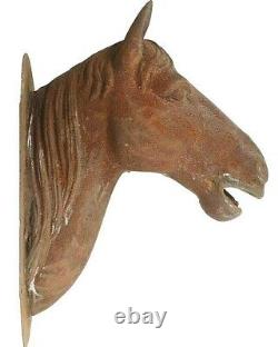 RARE ANTIQUE FRENCH 1800s CAST IRON HORSE HEAD BUTCHER TRADE SIGN