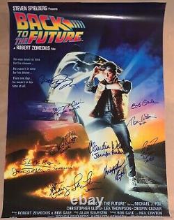 RARE! Back to the Future Cast Signed Poster X11! Michael J Fox +10! ACOA PROOF