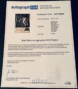 RARE! Star Wars Cast Signed Poster withGeorge Lucas Harrison Ford Carrie Hamill +6