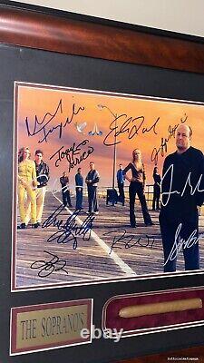 RARE! THE SOPRANOS Cast SIGNED FRAMED Photo JAMES GANDOLFINI TONY SIRICO COA