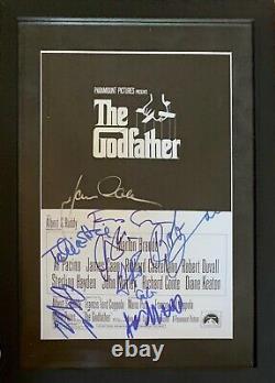 RARE! The Godfather Cast Signed Poster x8! Custom matted & Framed! ACOA COA