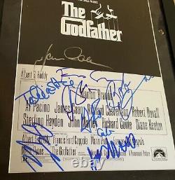 RARE! The Godfather Cast Signed Poster x8! Custom matted & Framed! ACOA COA