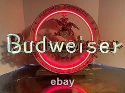 RARE c1940's Original Budweiser Cast Aluminum Neon Sign Must See