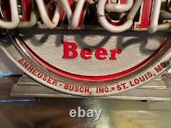 RARE c1940's Original Budweiser Cast Aluminum Neon Sign Must See
