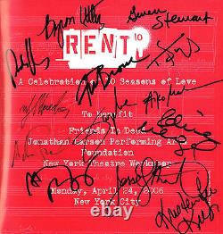 RENT OBC Original Broadway Cast SIGNED RENT 10 Program Idina Menzel COA