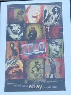 RENT Window Card Poster 1998 Original Signed Broadway Cast 24 Signatures