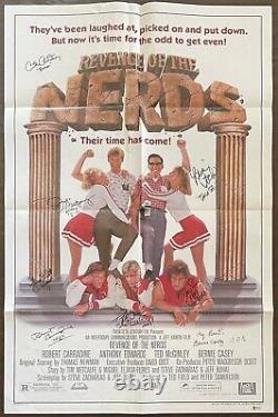 REVENGE OF THE NERDS 8 Cast Members Signed POSTER Original One Sheet BECKETT COA