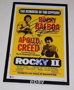 ROCKY II 2 Cast Signed 11x17 Poster Sylvester Stallone Shire Young BECKETT COA