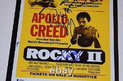 ROCKY II 2 Cast Signed 11x17 Poster Sylvester Stallone Shire Young BECKETT COA