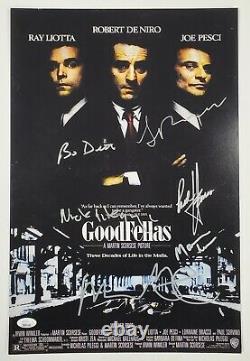 Robert DeNiro Pileggi + Cast Signed Goodfellas 12x18 Poster 6 Autographs JSA