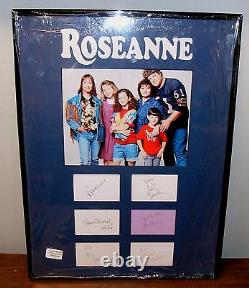 Roseanne Show Cast Autographed Display Index Cards Original Cast 18x24 Authentic