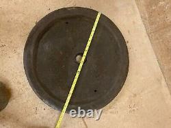 Round Conoco Cast Iron Sign Base Original Paint Lollipop Weight Gas Oil