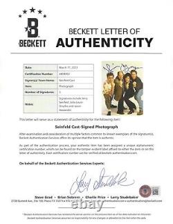 SEINFELD CAST SIGNED 11x14 PHOTO BECKETT COA JERRY JULIA LOUIS-DREYFUS COSTANZA