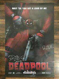 SIGNED Deadpool Movie Film Double 2 Sided Poster 27x40 D/S Ryan Reynolds & Cast