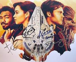 SOLO A STAR WARS STORY photo cast signed by 4 ALDEN EHRENREICH EMILIA CLARKE