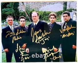 SOPRANOS photo cast signed by JAMES GANDOLFINI TONY SIRICO STEVEN VAN ZANDT coa