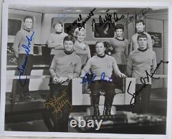 STAR TREK TOS CAST SIGNED PHOTO X8 William Shatner, Leonard Nimoy, D. Kelley +