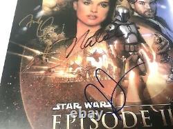 STAR WARS 5 CAST SIGNED MOVIE POSTER EPISODE 2 11x17 WITH COA