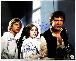 STAR WARS Cast (FORD, FISHER & HAMILL) Signed 16x20 Photo Graded PSA/DNA 10