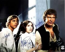 STAR WARS Cast (FORD, FISHER & HAMILL) Signed 16x20 Photo PSA/DNA & Beckett BAS