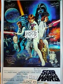 STAR WARS Cast SIGNED Autograph ANH Poster Carrie Fisher Prowse Peter Mayhew +++