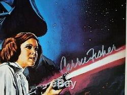 STAR WARS Cast SIGNED Autograph Poster Mark Hamill Carrie Fisher ANH Vintage