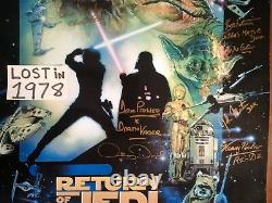 STAR WARS Cast SIGNED Autograph Poster Return Jedi Prowse Daniels Mandalorian ++