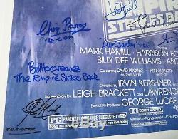 STAR WARS Cast Signed Autograph Poster by 25 Harrison Ford, Mark Hamill, Fisher+