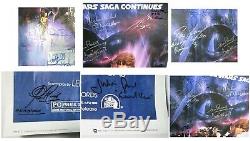 STAR WARS Cast Signed Autograph Poster by 25 Harrison Ford, Mark Hamill, Fisher+