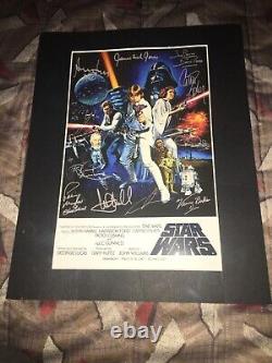 STAR WARS EPISODE IV A NEW HOPE CAST SIGNED 11 x 14 withCOA X6