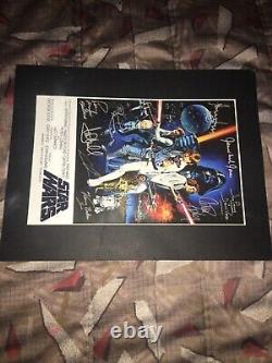 STAR WARS EPISODE IV A NEW HOPE CAST SIGNED 11 x 14 withCOA X6