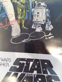 STAR WARS FULL Cast SIGNED including George Lucas Autograph Photo Poster withCOA