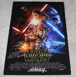 STAR WARS THE FORCE AWAKENS CAST SIGNED 12X18 MOVIE POSTER withCOA ADAM DRIVER X5