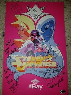 STEVEN UNIVERSE 11X17 Cartoon Network SDCC Cast Signed AUTOGRAPHED Poster sugar