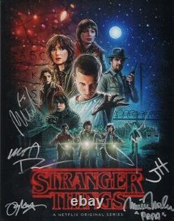 STRANGER THINGS Cast x6 Authentic Hand-Signed Millie Bobby Brown 11x14 Photo