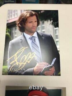 SUPERNATURAL huge (entire) cast signed banner plus 7 signed photos with proof