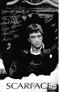 Scarface Cast Autographed 11x17 Movie Poster Photo Al Pacino Beckett BAS LOA