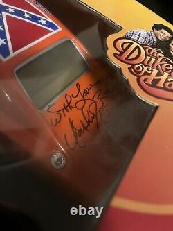 Schneider Wopat Bach AUTOGRAPHED General Lee 118 Die Cast Car DIRTY Version HTF