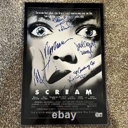 Scream Cast Signed 12x18 Movie Poster Photo Beckett BAS LOA Craven Cox Neve A