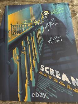 Scream Cast Signed LILLARD & Skeet ULRICH & Jackson 18x24 Blacklight Mondo JSA