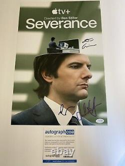 Severance cast signed autographed 12x18 photo ACOA adam scott