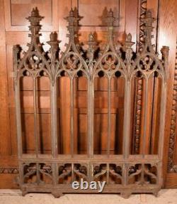 Signed French Antique Cast Iron Gothic Fence Muel et Wahl Foundry de Tusey