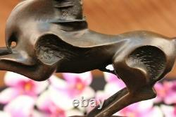 Signed Original Abstract Art Noveau Hot Cast Bronze Horse Head Bust Sculpture NR