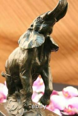 Signed Original Milo African Elephant Bronze Statue Sculpture Hot Cast Figurine