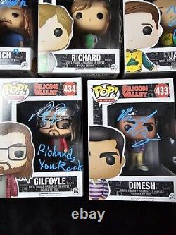 Silicon Valley Cast Signed Funko Pops TJ Miller Kumail Nanjiani Martin Starr