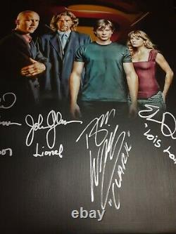 Smallville Tom Welling Erica Durance Signed Cast 16x20 Custom Canvas JSA GG35587