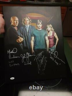 Smallville Tom Welling Erica Durance Signed Cast 16x20 Custom Canvas JSA GG35587