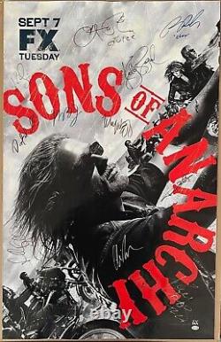 Sons Of Anarchy Cast Signed Poster 23x33 Pinnacle COA